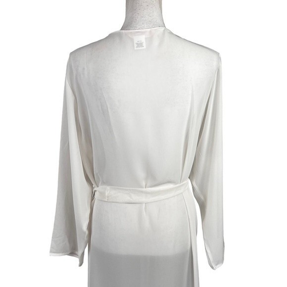 Belle Nuit Beaded Lace White Robe Small Medium Sheer Bridal Romantic - Picture 6 of 9